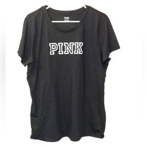 NWT Victoria’s secret PINK Black Logo Graphic Tee